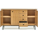 Komoda retro Halmar Smart 167cm | Dąb naturalny / Czarny