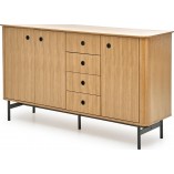 Komoda retro Halmar Smart 167cm | Dąb naturalny / Czarny