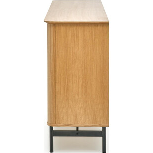 Komoda retro Halmar Smart 167cm | Dąb naturalny / Czarny