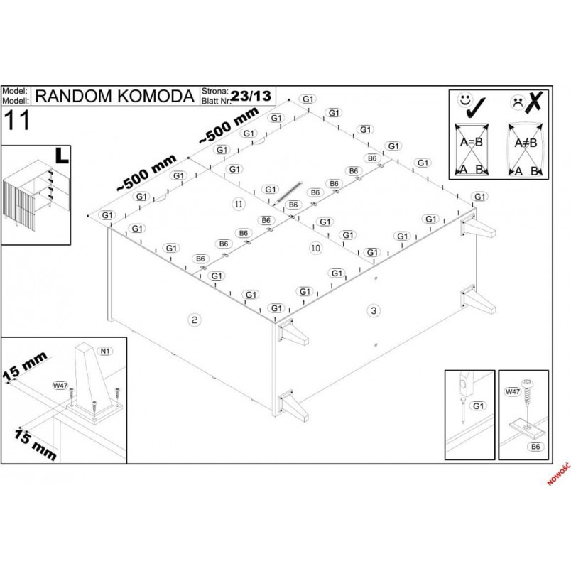 Komoda Random KM2 100x40 | Halmar - Styl Loftowy