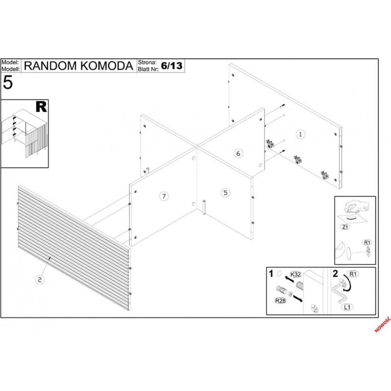 Komoda Random KM2 100x40 | Halmar - Styl Loftowy