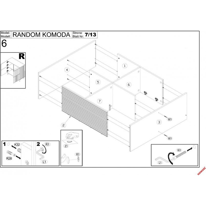 Komoda Random KM2 100x40 | Halmar - Styl Loftowy