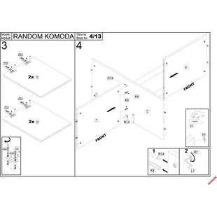 Komoda Random KM2 100x40 | Halmar - Styl Loftowy