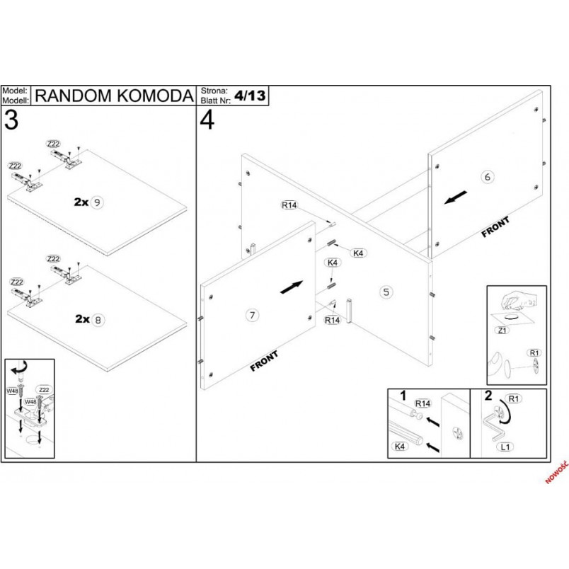 Komoda Random KM2 100x40 | Halmar - Styl Loftowy