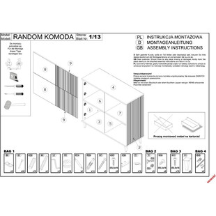 Komoda Random KM2 100x40 | Halmar - Styl Loftowy