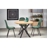Stół rozkładany okrągły loft Peroni 100cm dąb/czarny | Halmar
