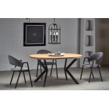 Stół rozkładany okrągły loft Peroni 100cm dąb/czarny | Halmar