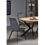 Stół rozkładany okrągły loft Peroni 100cm dąb/czarny | Halmar