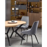 Stół rozkładany okrągły loft Peroni 100cm dąb/czarny | Halmar