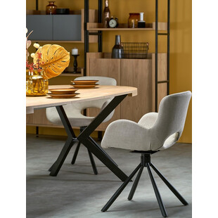 Stół rozkładany okrągły loft Peroni 100cm dąb/czarny | Halmar