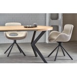 Stół rozkładany okrągły loft Peroni 100cm dąb/czarny | Halmar