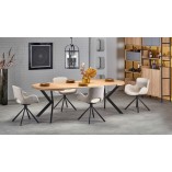 Stół rozkładany okrągły loft Peroni 100cm dąb/czarny | Halmar