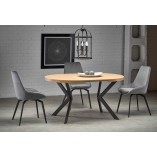 Stół rozkładany okrągły loft Peroni 100cm dąb/czarny | Halmar