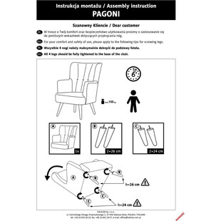 Fotel welurowy "Uszak" Pagoni Halmar - Granatowy | Komfort i styl