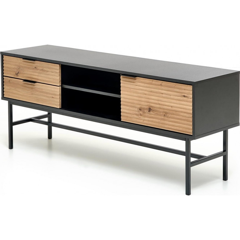 Szafka RTV Murano 150cm Halmar | Dąb Artisan / Czarny