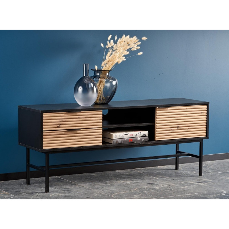 Szafka RTV Murano 150cm Halmar | Dąb Artisan / Czarny