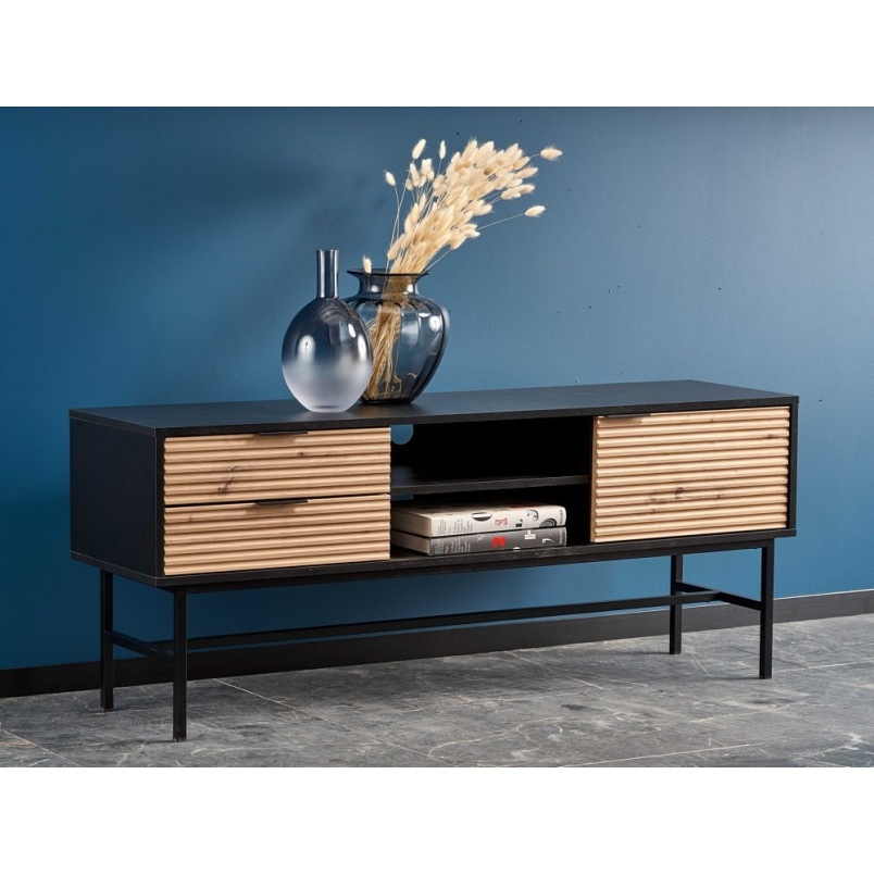 Szafka RTV Murano 150cm Halmar | Dąb Artisan / Czarny