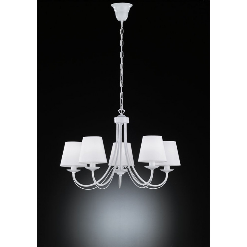 Żyrandol Cortez V - Biały, Klasyczny, 70cm | Trio