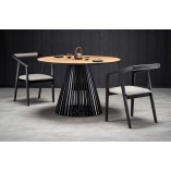 Stół okrągły Miyaki 120cm Halmar | Dąb naturalny / Czarny