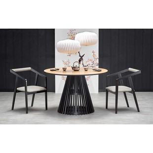 Stół okrągły Miyaki 120cm Halmar | Dąb naturalny / Czarny