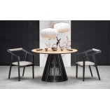 Stół okrągły Miyaki 120cm Halmar | Dąb naturalny / Czarny