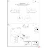 Toaletka z szufladami i lustrem Hollywood XL biała Halmar | 120x55cm
