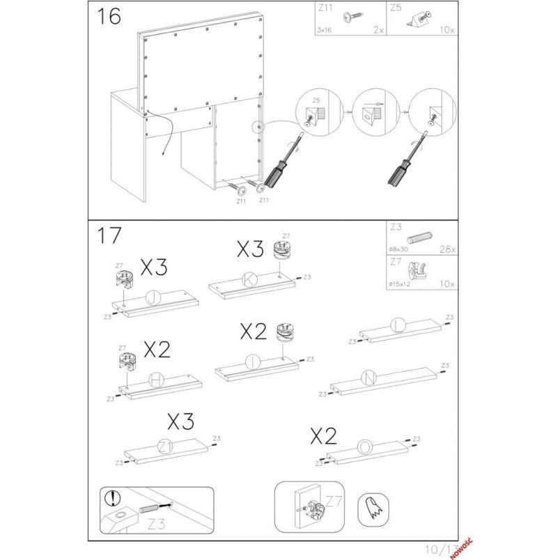 Toaletka z szufladami i lustrem Hollywood XL biała Halmar | 120x55cm