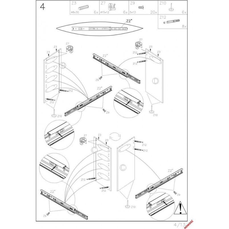 Toaletka z szufladami i lustrem Hollywood XL biała Halmar | 120x55cm