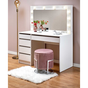 Toaletka z szufladami i lustrem Hollywood XL biała Halmar | 120x55cm