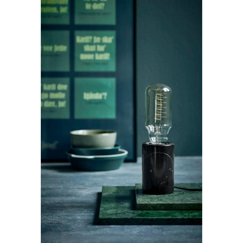 Lampa stołowa czarna Nordlux Siv | Marmurowa podstawa
