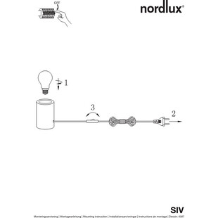 Lampa stołowa czarna Nordlux Siv | Marmurowa podstawa