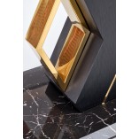 Stół rozkładany glamour Halmar Vincenzo | Biały marmur / Czarny / Złoty
