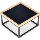 Stylowy Stolik kwadratowy z tacą Vespa 53x53cm naturalny/czarny Halmar z poduszką do salonu