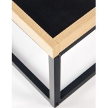 Stylowy Stolik kwadratowy z tacą Vespa 53x53cm naturalny/czarny Halmar z poduszką do salonu