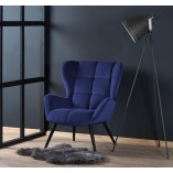 Fotel welurowy Tyrion granatowy Halmar | Komfort i elegancja