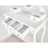 Toaletka z szufladami i lustrem Sara 80x40cm biała Halmar