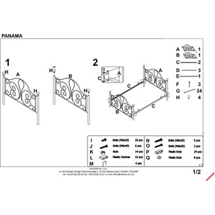 Łóżko metalowe 120x200 czarne Halmar Panama - Komfort i styl