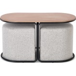 Stolik kawowy Pampa z pufami Halmar | Nowoczesny design