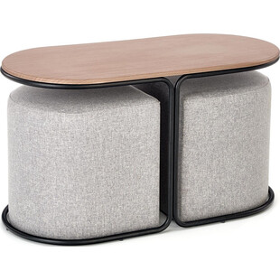 Stolik kawowy Pampa z pufami Halmar | Nowoczesny design
