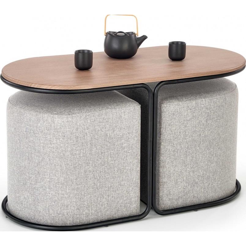 Stolik kawowy Pampa z pufami Halmar | Nowoczesny design