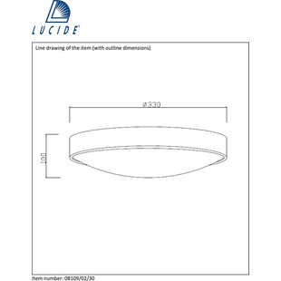 Plafon LED czarny Lucide Lex 33cm - Oświetlenie nowoczesne