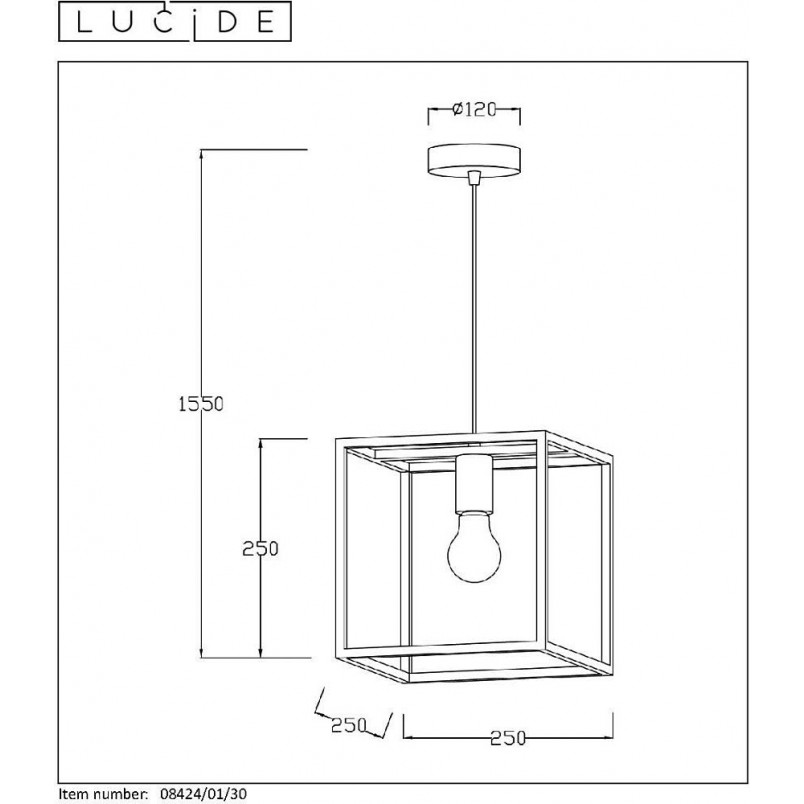 Lampa Wisząca Loft Arthur Czarna | Lucide - Kup Teraz!