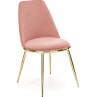 Stylowe Krzesło welurowe ze złotymi nogami K460 różowe Halmar w stylu glamour do kuchni i jadalni