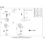 Hoker welurowy pikowany H101 czarny Halmar