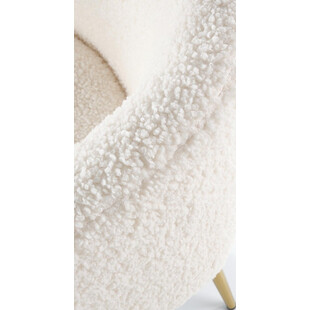 Fotel bouclé kremowy Halmar z złotymi nogami - Elegancki design