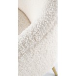 Fotel bouclé kremowy Halmar z złotymi nogami - Elegancki design