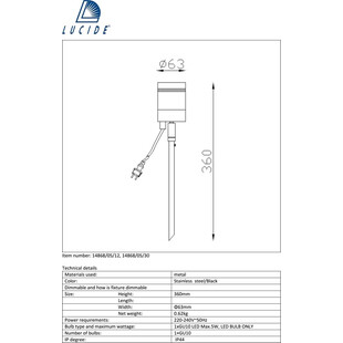Lampa Ogrodowa LED Arne - Chrom Satynowy | Lucide