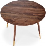 Stół okrągły retro Domenico 110cm orzech / złoty Halmar