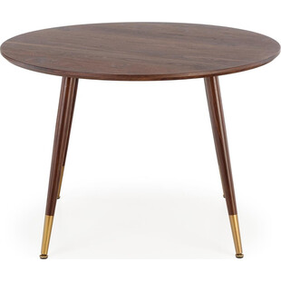 Stół okrągły retro Domenico 110cm orzech / złoty Halmar