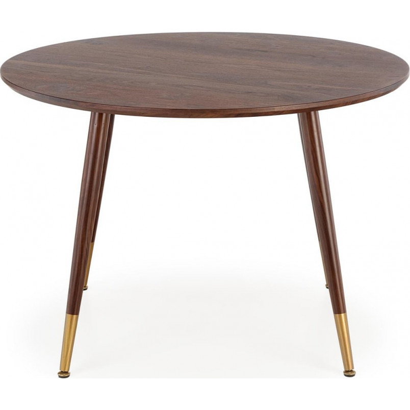 Stół okrągły retro Domenico 110cm orzech / złoty Halmar